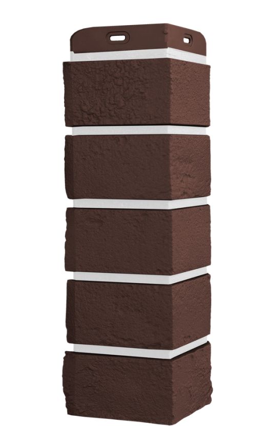 Угол наружный Grand Line, Состаренный кирпич Design Plus, Каштан (Белый шов) купить в Новороссийске