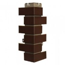 Наружный угол из коричневого клинкерного кирпича.