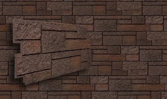 Фасадная панель VOX Sandstone (Сандстоун) в темно-коричневом цвете купить в Новороссийске