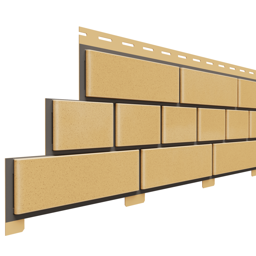 Фасадная панель Доломит, Прокрашенный кирпич, Желтый цвет. купить в Новороссийске