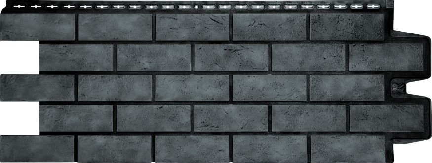 Фасадная панель Grand Line, Состаренный кирпич Design Plus, Антрацит с черным швом купить в Новороссийске