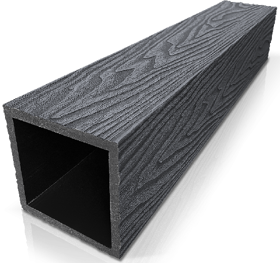 Столб ДПК 3D GardenParkett с текстурой дерева в цвете Графит купить в Новороссийске