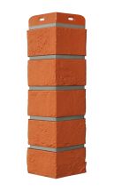 Угол наружный Grand Line, Состаренный кирпич Design, Терракотовый, шов RAL 7006