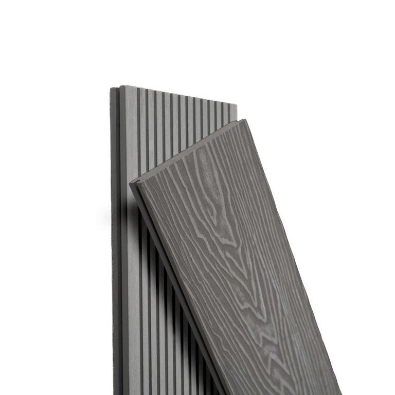 Террасная доска Экодекинг Топ полнотелая, Серый купить в Новороссийске