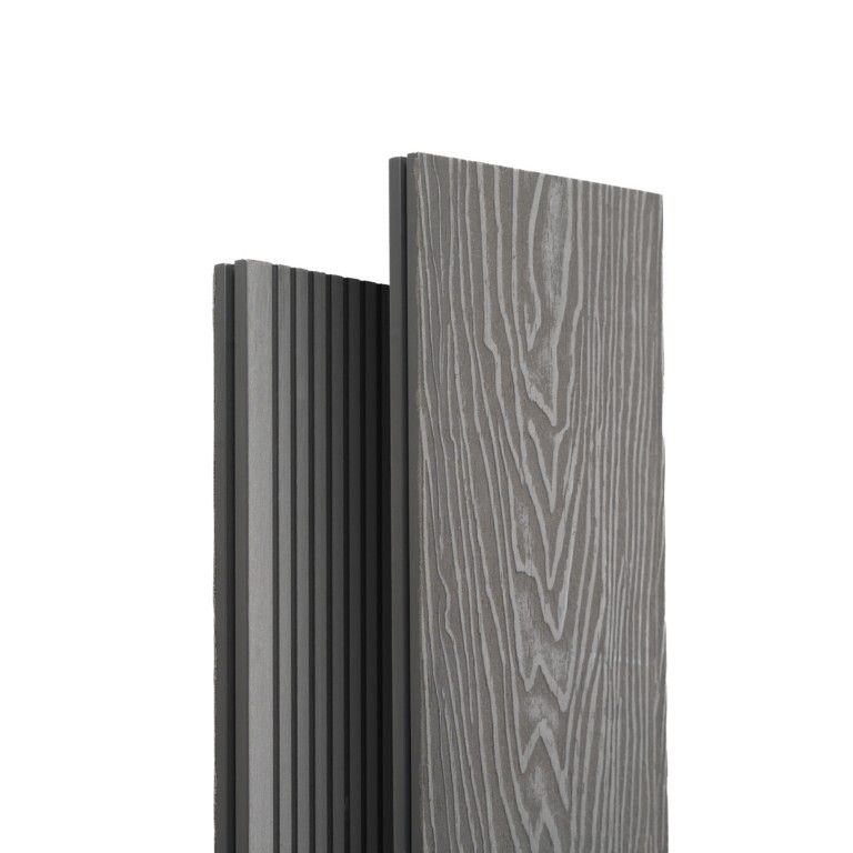 Террасная доска Экодекинг Топ полнотелая, Серый купить в Новороссийске