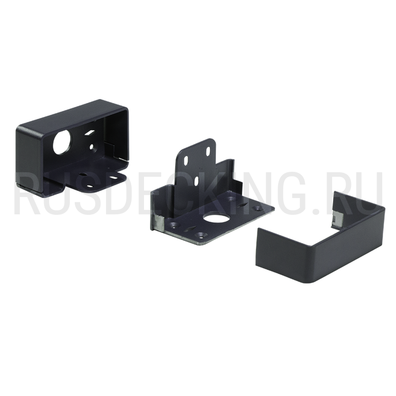 Комплект крепления перил прямое RusDecking Unodeck Графит купить в Новороссийске