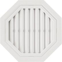 Вентиляционная решётка фронтальная восьмиугольная, белая.