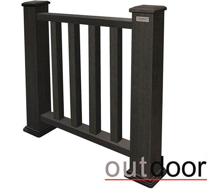 Ограждение из ДПК Outdoor Classic 3D STORM черного цвета купить в Новороссийске