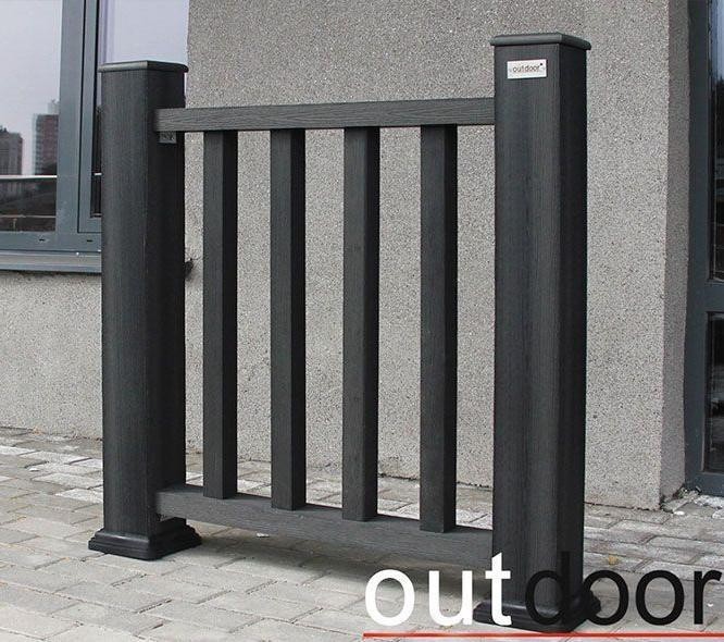 Ограждение из ДПК Outdoor Classic 3D STORM черного цвета купить в Новороссийске