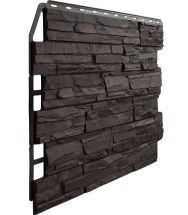 Фасадная панель Fineber, 3D Скол, Тёмный коричневый