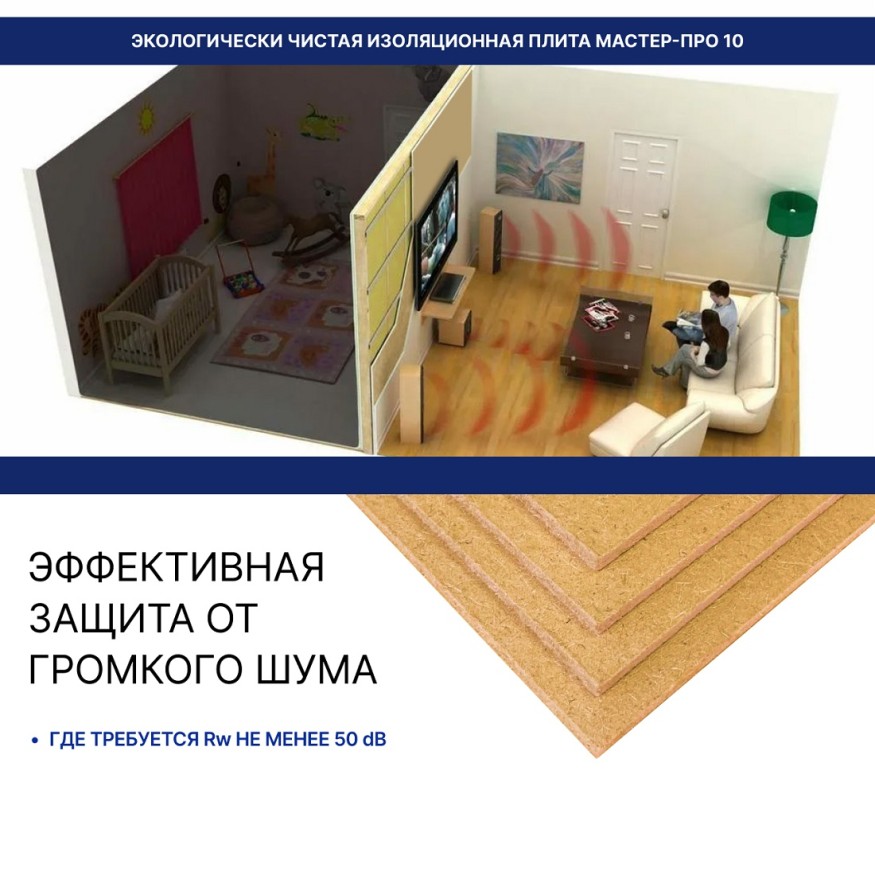 Хвойная звукоизоляция для гипсокартона #ЖИВИГРОМЧЕ! 800x600x12 мм (3,84 м²). купить в Новороссийске