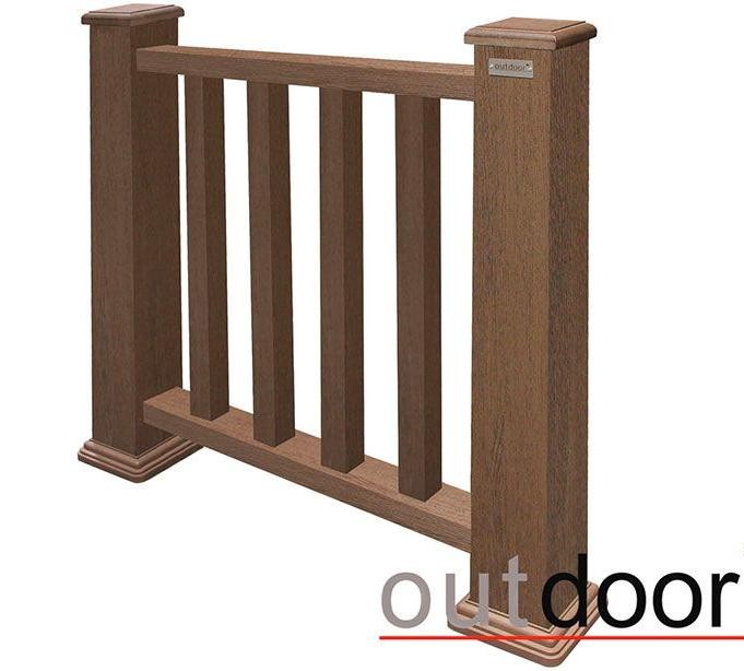 Ограждение из ДПК Outdoor Classic 3D STORM в коричневом миксе. купить в Новороссийске