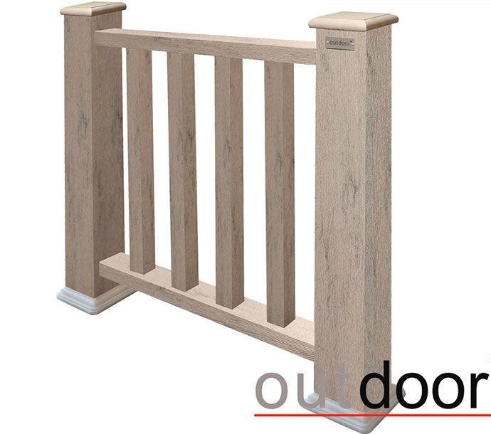 Ограждение из ДПК Outdoor Классик 3D STORM в сером миксе купить в Новороссийске