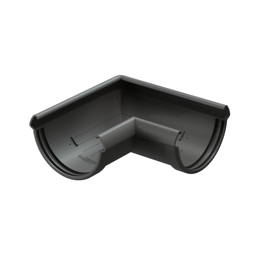 Угол желоба 90˚ Docke Lux, Графит купить в Новороссийске