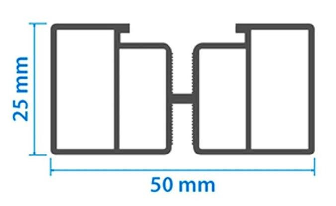 Алюминиевая несущая лага KRONEX 50x25x3000 мм купить в Новороссийске