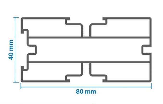 Алюминиевая лага KRONEX 80x40x3000 мм конструктивная купить в Новороссийске