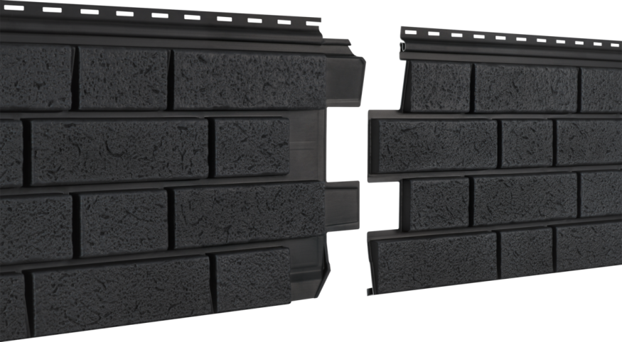 Фасадная панель Ю-пласт Стоун Хаус S-Lock Клинкер Нордик, Графитовый купить в Новороссийске