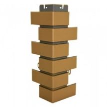 Наружный угол из бежевого клинкерного кирпича