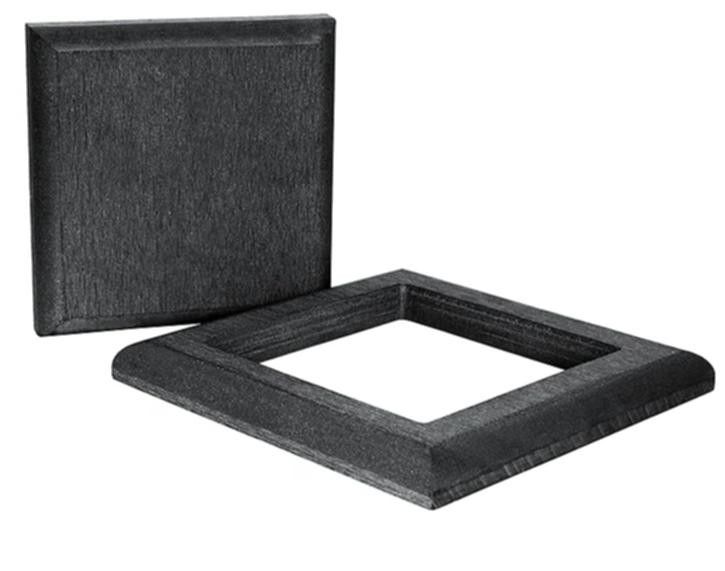 Комплект крышки и юбки из ДПК для столба Polivan DENPASAR черного цвета. купить в Новороссийске