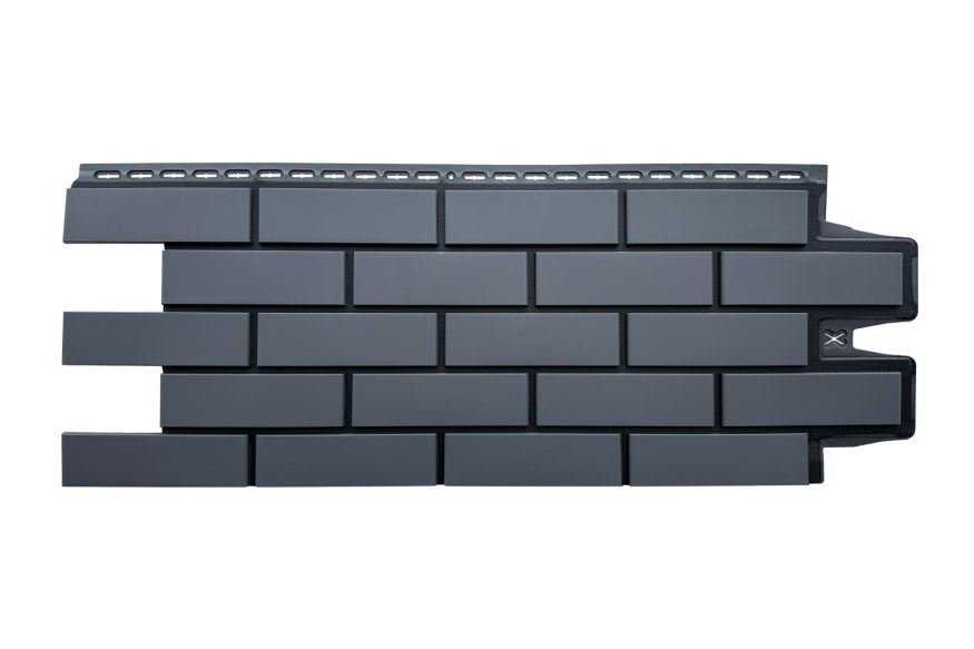 Фасадные панели Grand Line, Клинкерный кирпич Design, Графит, шов RAL 9005 купить в Новороссийске