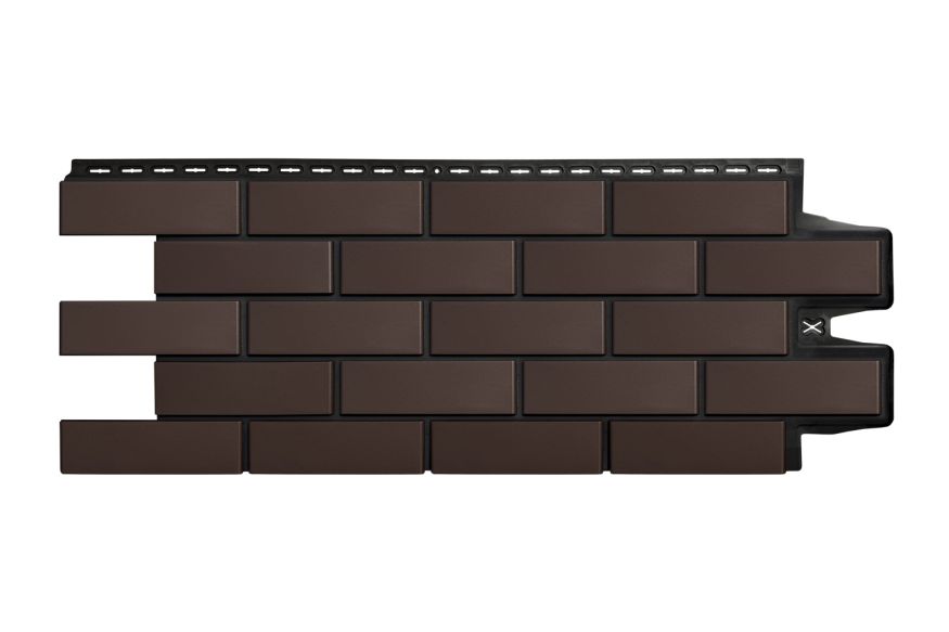 Фасадные панели Grand Line, Клинкерный кирпич Design, Шоколадный, шов RAL 9005  купить в Новороссийске