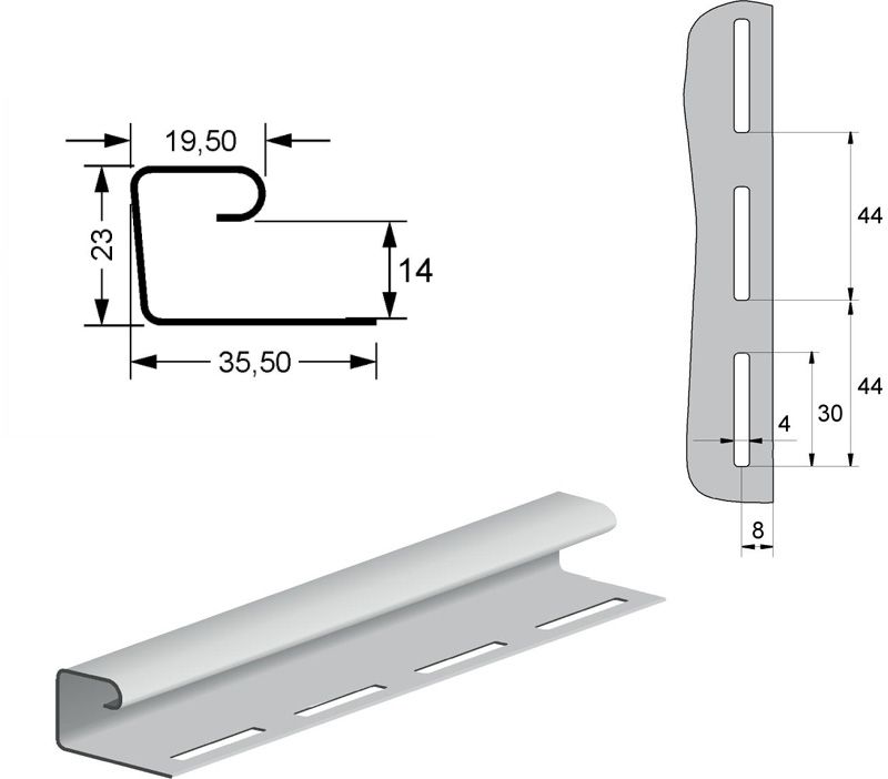 J-Профиль Grand Line В цвете Темный дуб купить в Новороссийске