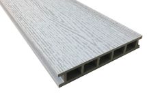 Террасная доска Faynag Stelo из ДПК в цвете серебро.