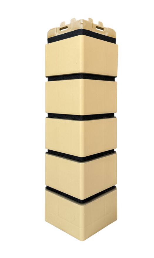 Угол наружный Grand Line, Клинкерный кирпич Design, Песочный, шов RAL 9005  купить в Новороссийске