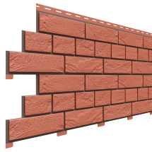 Фасадная панель Доломит, Прокрашенный кирпич Славянка, Красный