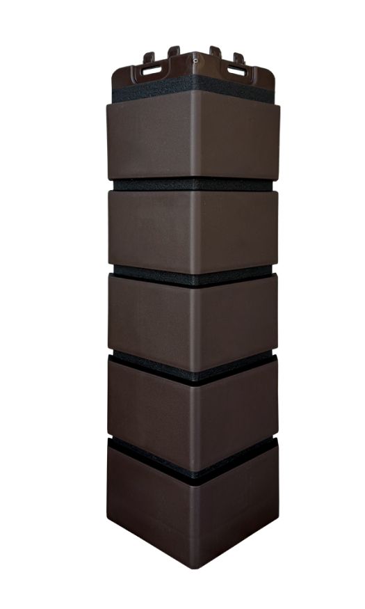 Угол наружный Grand Line, Клинкерный кирпич Design, Шоколадный, шов RAL 9005  купить в Новороссийске