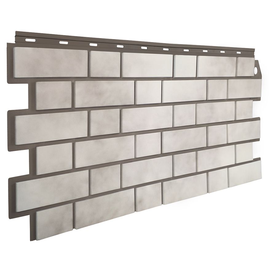 Фасадная панель FineBer, Кирпич облицовочный 3D, Бело-коричневый купить в Новороссийске