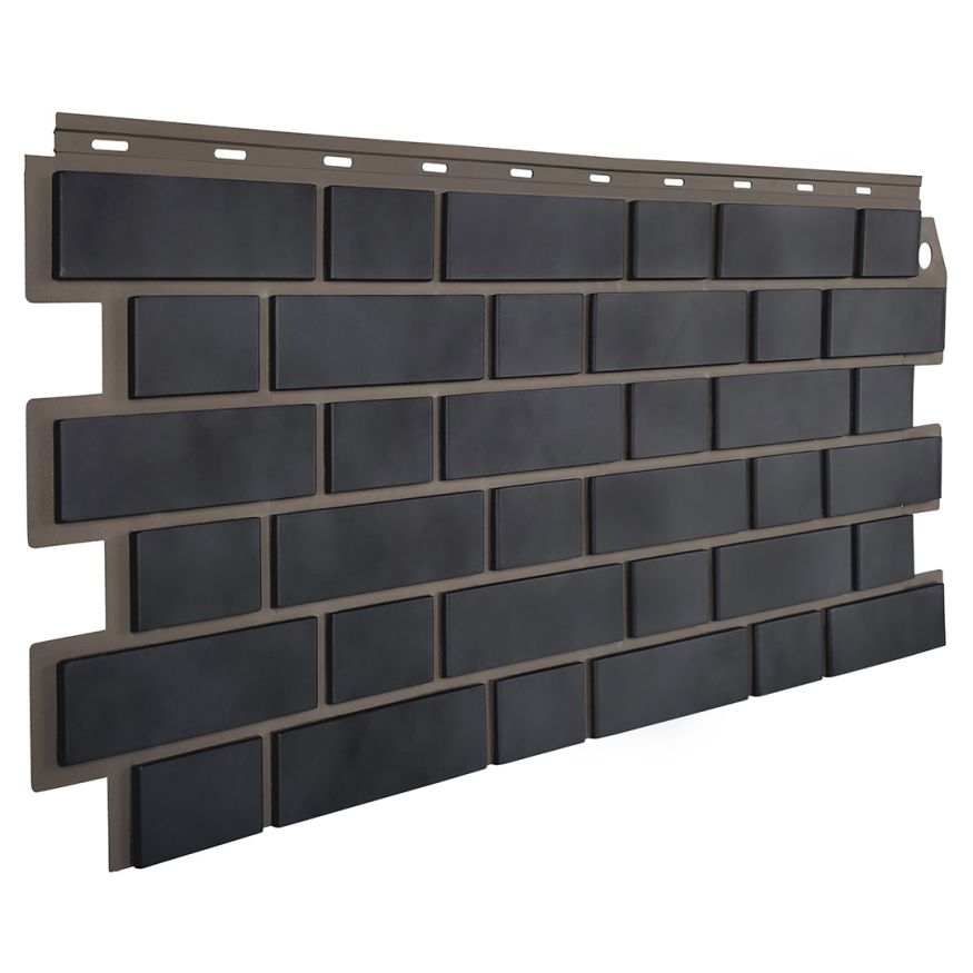 Фасадная панель FineBer, Кирпич облицовочный 3D, Мокрый асфальт купить в Новороссийске