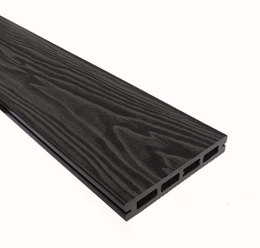 Террасная доска ДПК Terrapol Смарт 3D (пустотелая с пазом) Черное дерево купить в Новороссийске