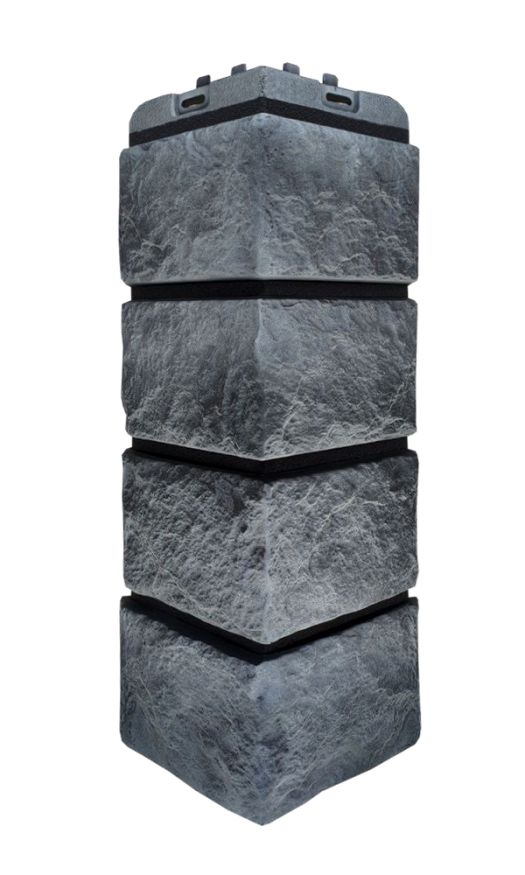 Угол наружный Grand Line, Колотый Камень Design Plus, Антрацит (черный шов) купить в Новороссийске