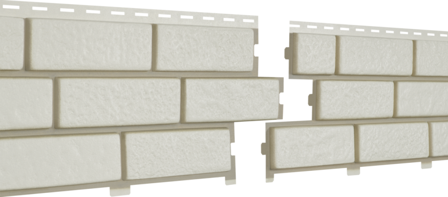 Фасадные панели Ю-Пласт, Стоун Хаус Кирпич, Белый с декорированным швом купить в Новороссийске