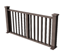 Декоративное ограждение из ДПК GRINDERDECO Бруклин в цвете венге.