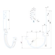 Крюк длинный усиленный модернизированный с комплектом крепления Aquasystem, RAL 8017 Коричневый 125/90
