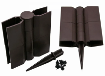 Поворотный угловой элемент из пластика для доски 150х25 мм из ДПК, угол поворота от 60° до 300°, коричневый Holzhof.