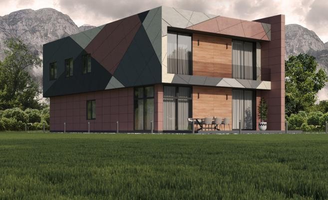 Фиброцементные панели Roofas COLOR Line Красный купить в Новороссийске