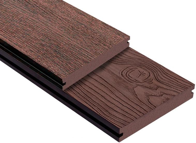 Террасная доска ДПК Outdoor 3D сплошная STORM/OCEAN BROWN коричневая смешанная купить в Новороссийске